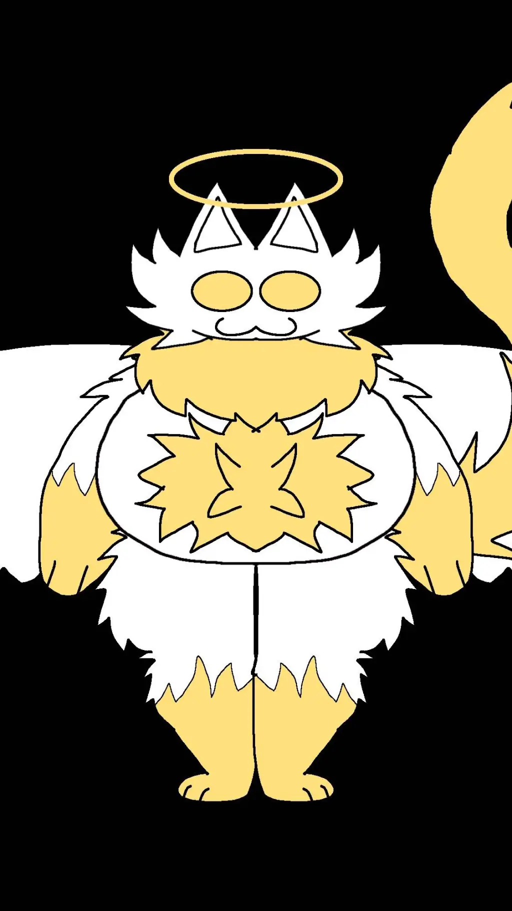 ai character: fat angel cat background