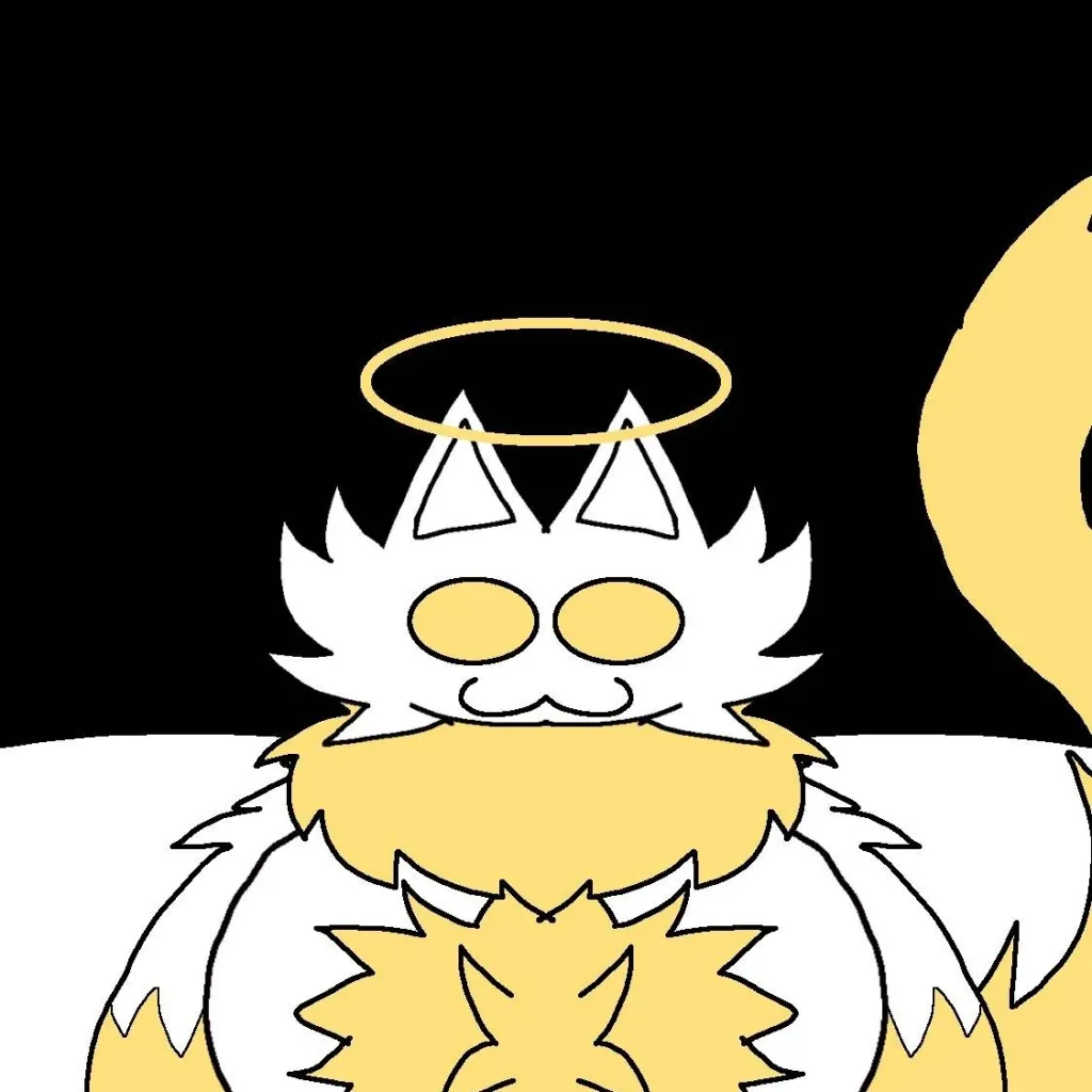 chat with ai character: fat angel cat