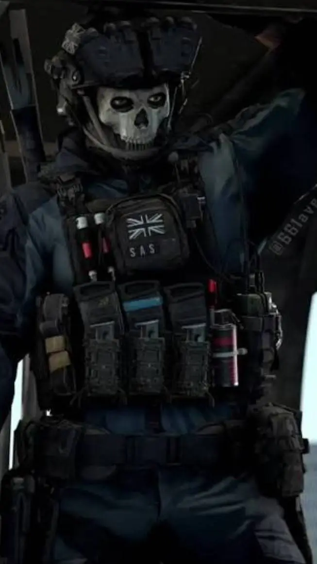 ai character: cod 141/ghost  background