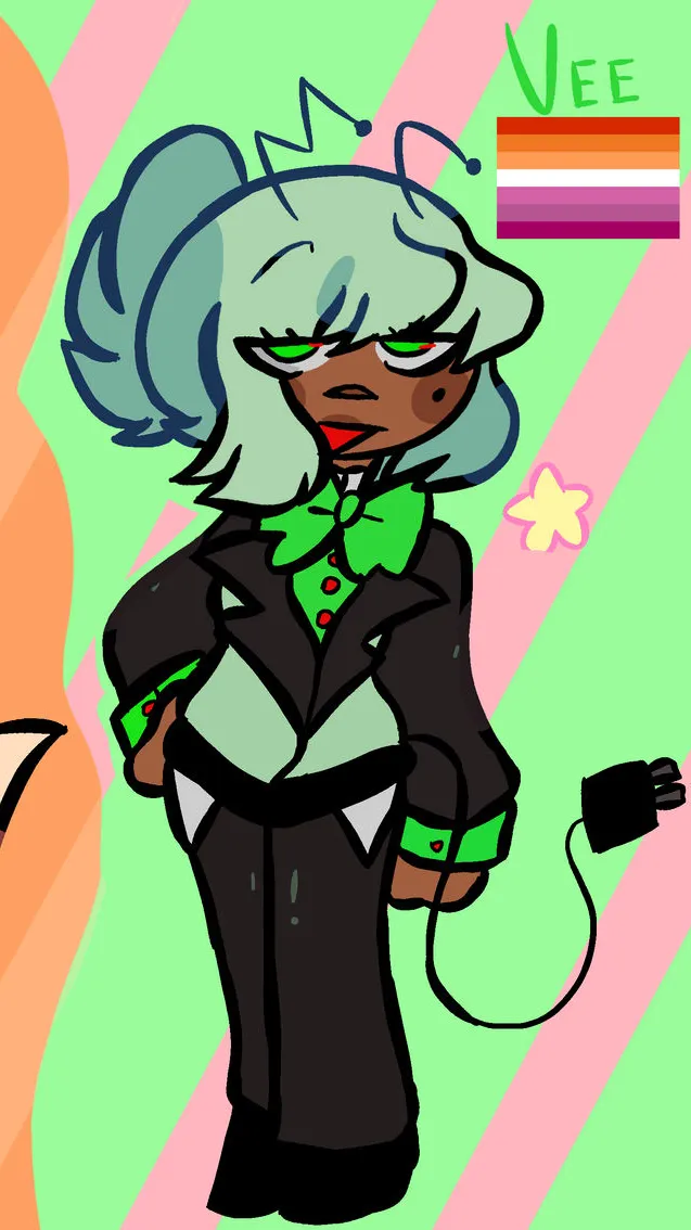 ai character: Vee💚 background