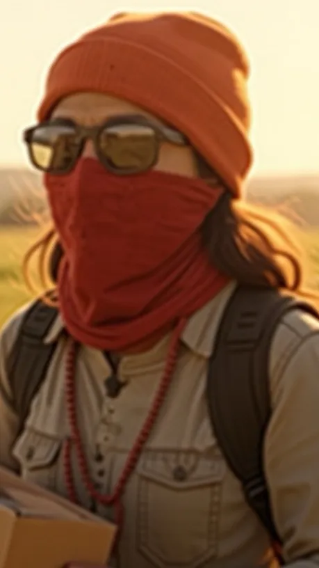 ai character: Orange Beanie  background