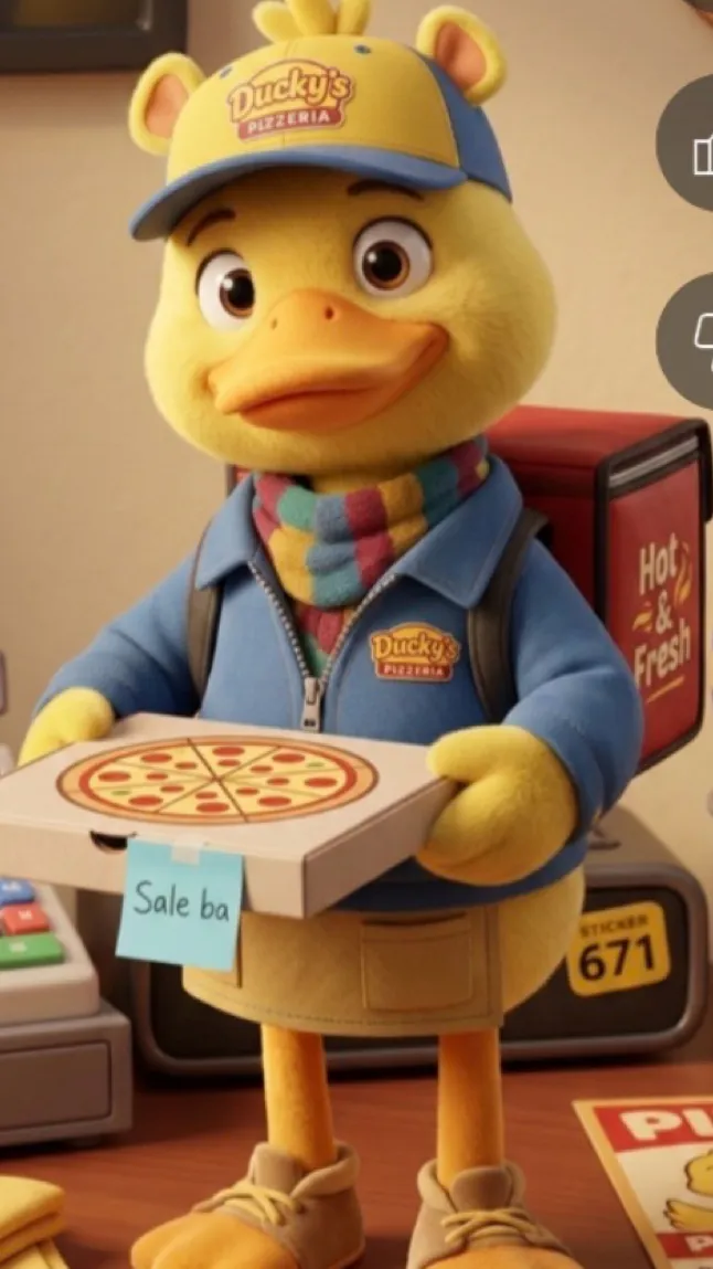 ai character: Ducky Duck  background
