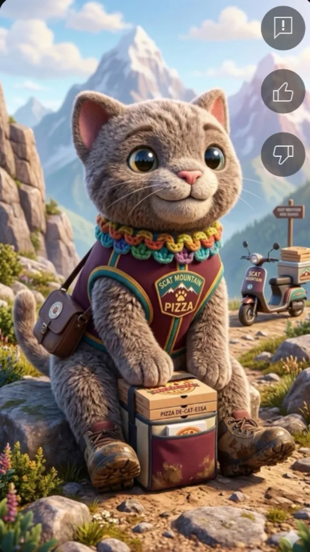 ai character: Scat mountain cat background