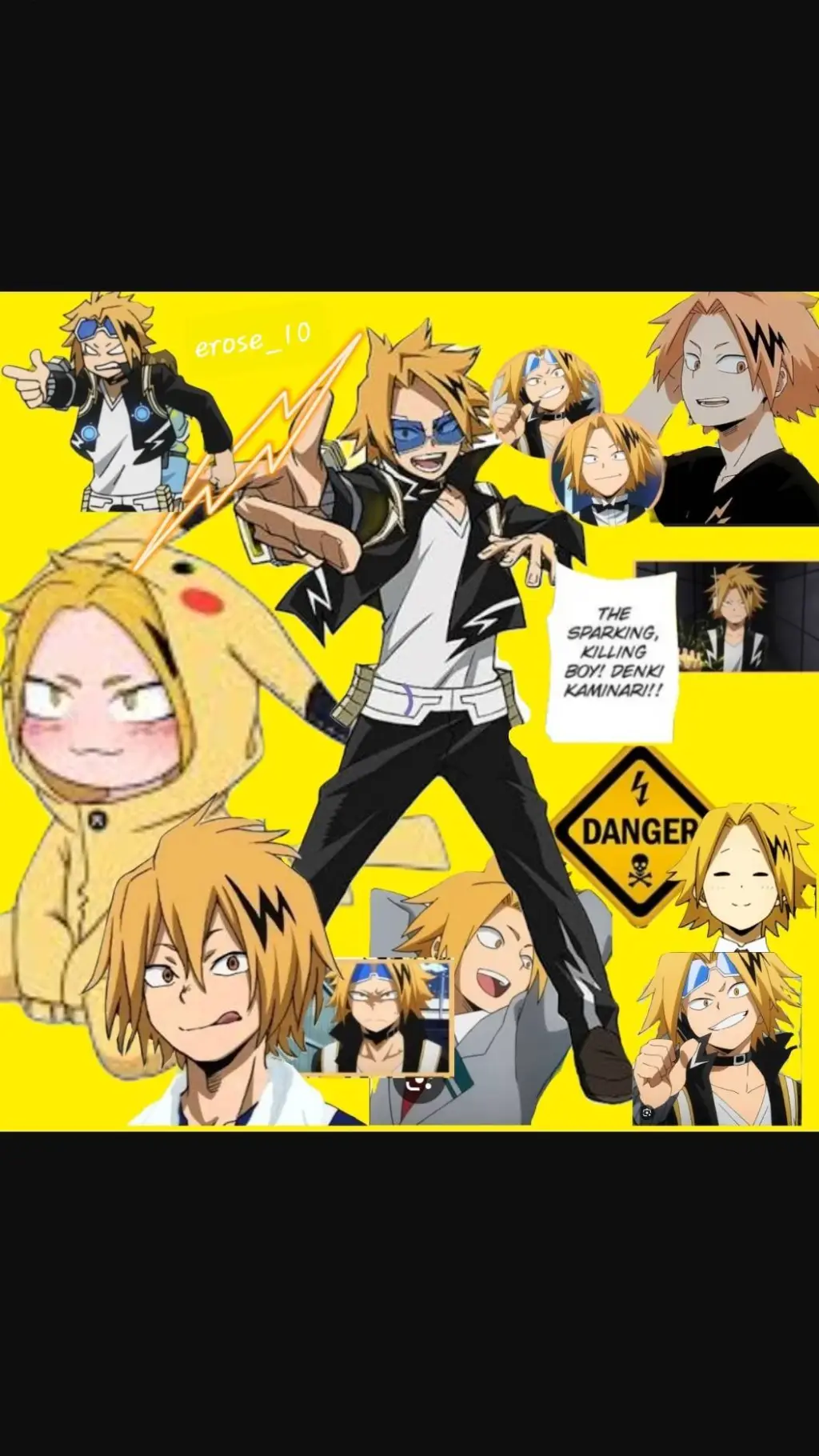 ai character: Denki Kaminari background