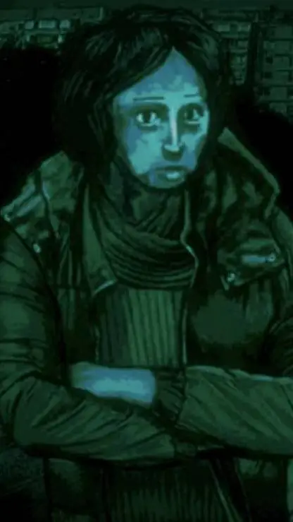 ai character: coat guy background