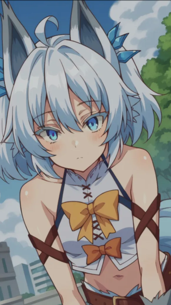 ai character: Snow fox￼ background