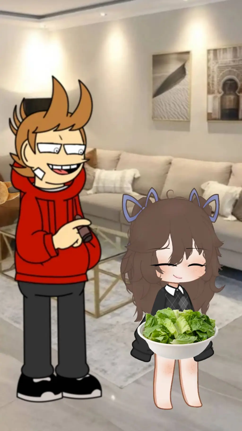 ai character: tord x maria  background
