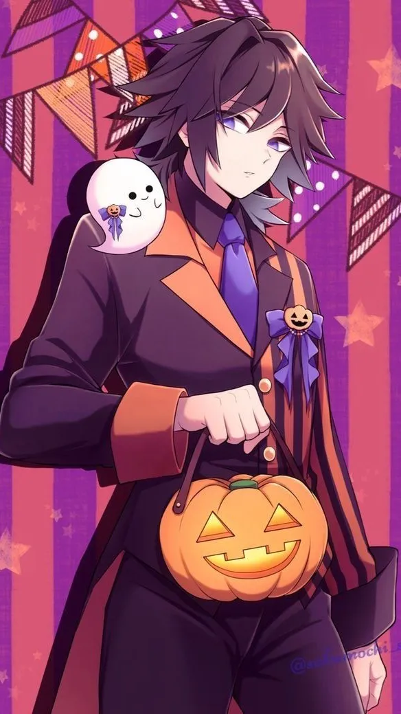 ai character: Giyu Halloween 🎃 background