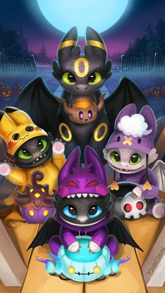 ai character: HTTYD Halloween background