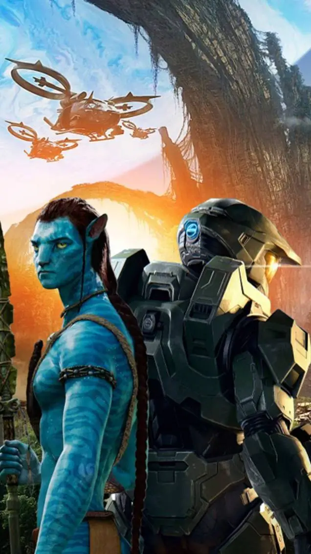 ai character: Avatar x Halo background