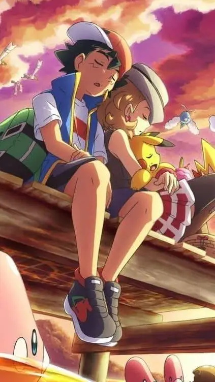 ai character: Ash x Serena background