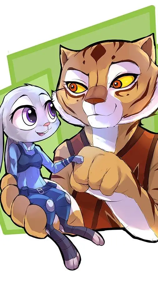 ai character: KFP x Zootopia background