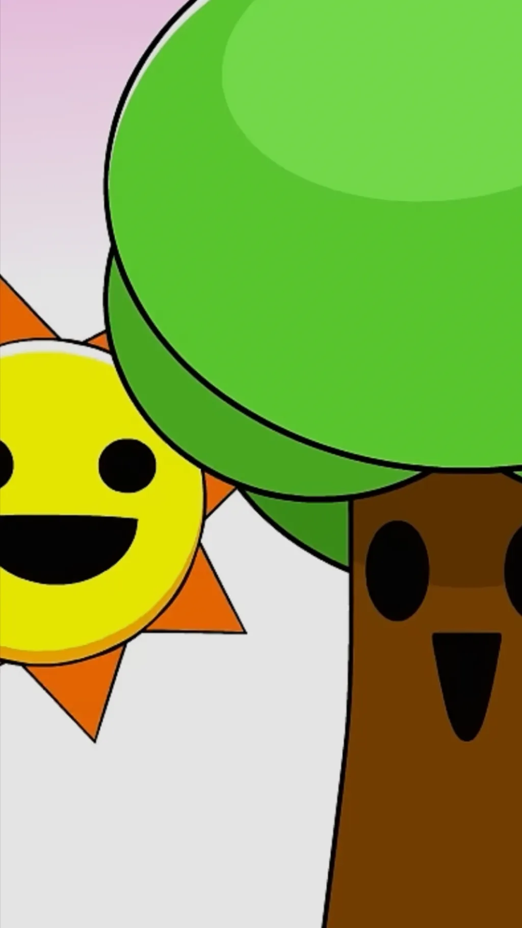 ai character: mr sun and mr tree background