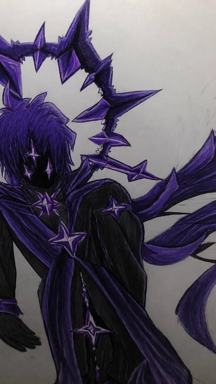ai character: purple space dude background
