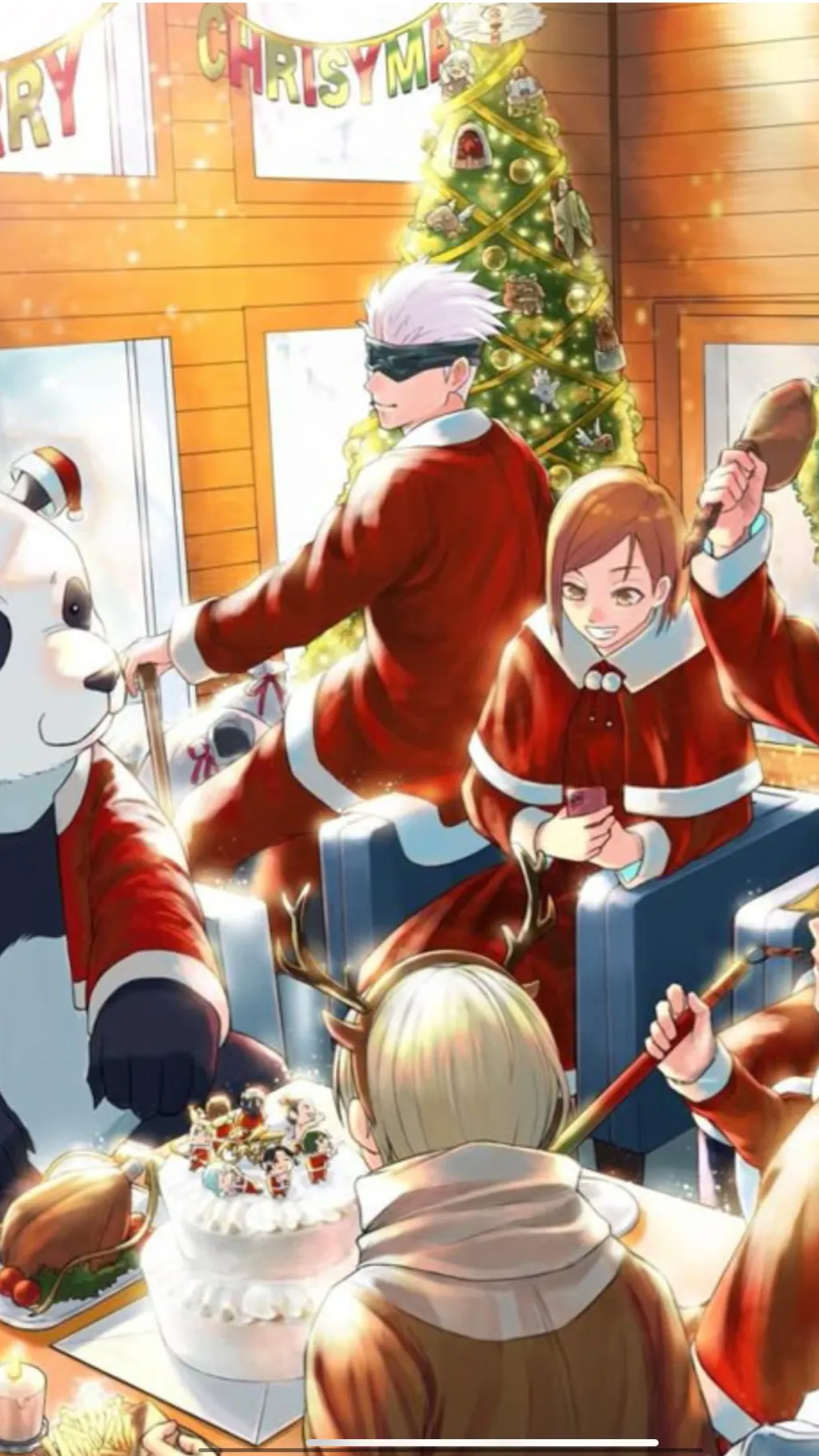 ai character: JJK Christmas background
