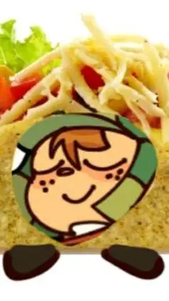 ai character: •ღ🌮T4C0🌮ღ• background