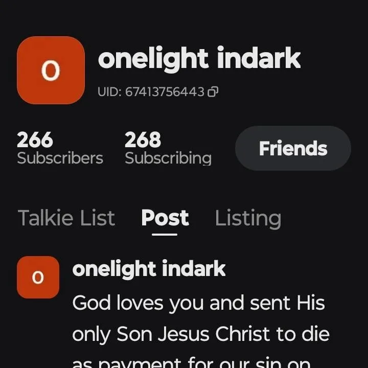 chat with ai character: onelight indark