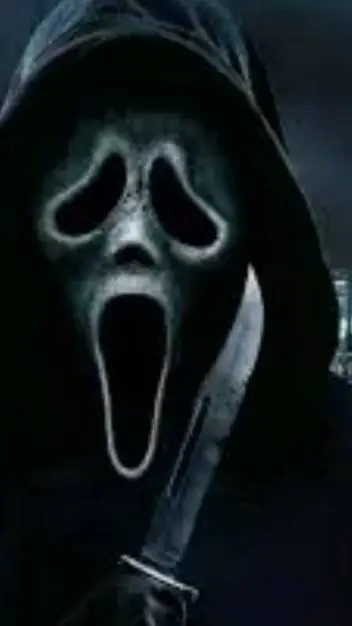 ai character: Ghostface  background