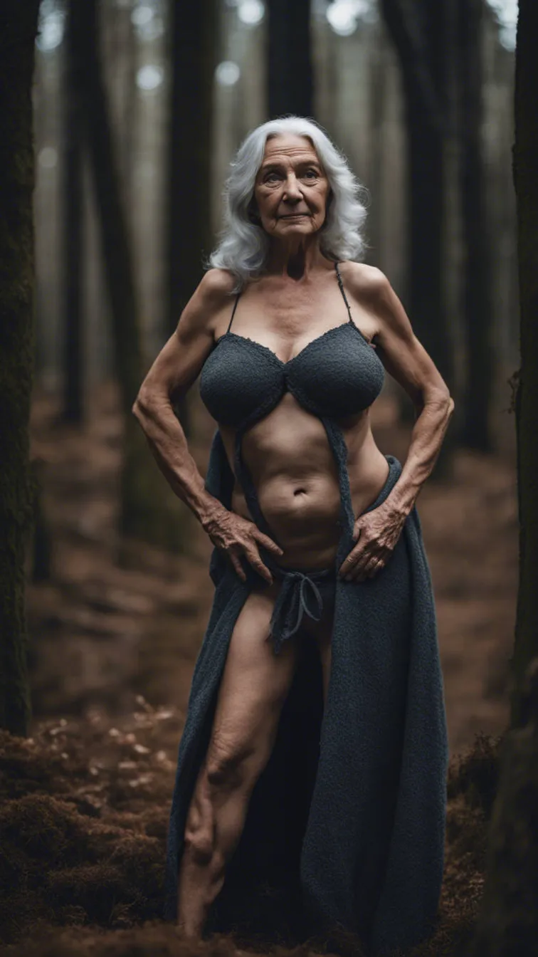 ai character: Ancient old woman  background