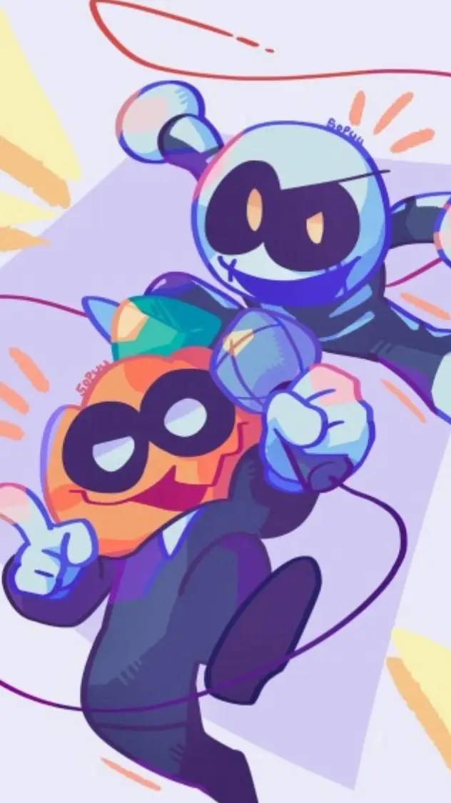 ai character: Skid and Pump!🎃💀 background