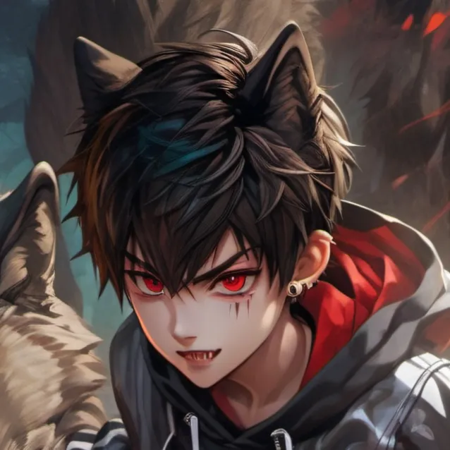 chat with ai character: wolf hybrid ( boy)