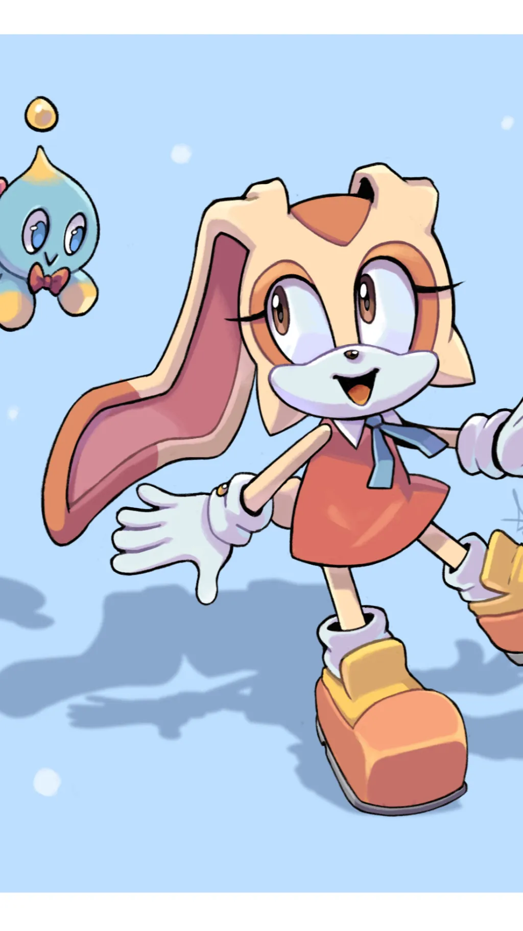 ai character: Cream the rabbit background