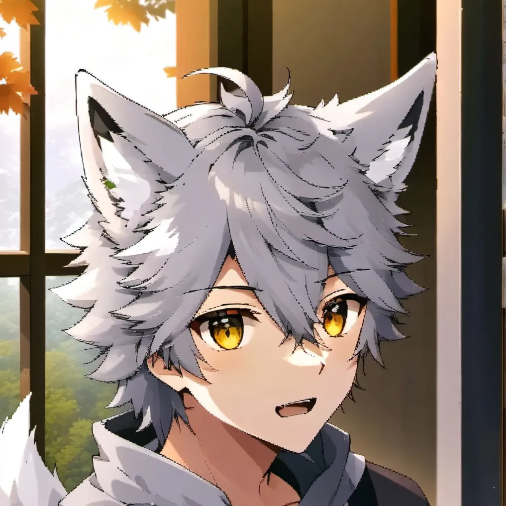 chat with ai character: Wolf hybrid boy