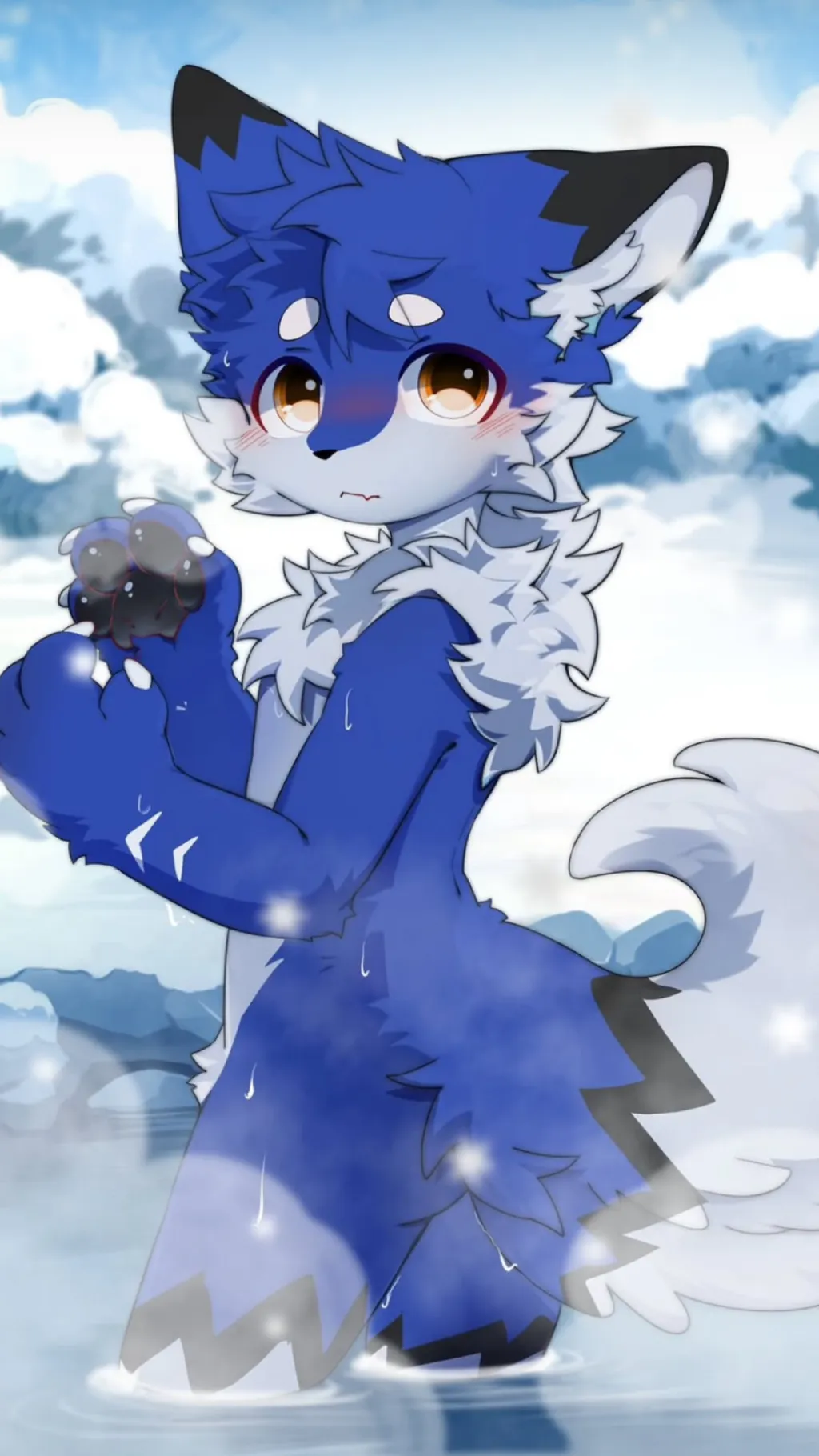 ai character: Violet background