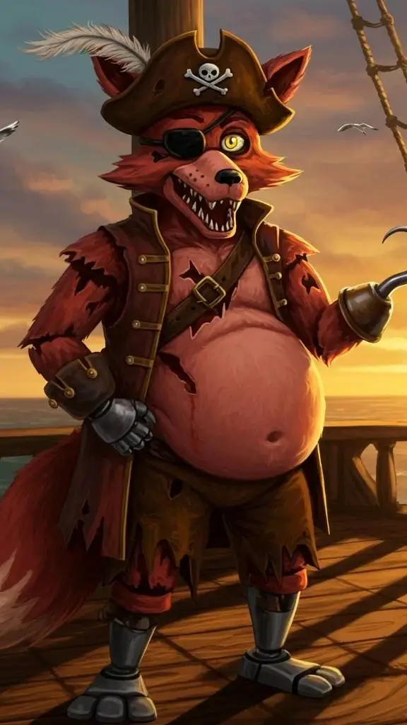 ai character: Foxy Da Fat Pirate background