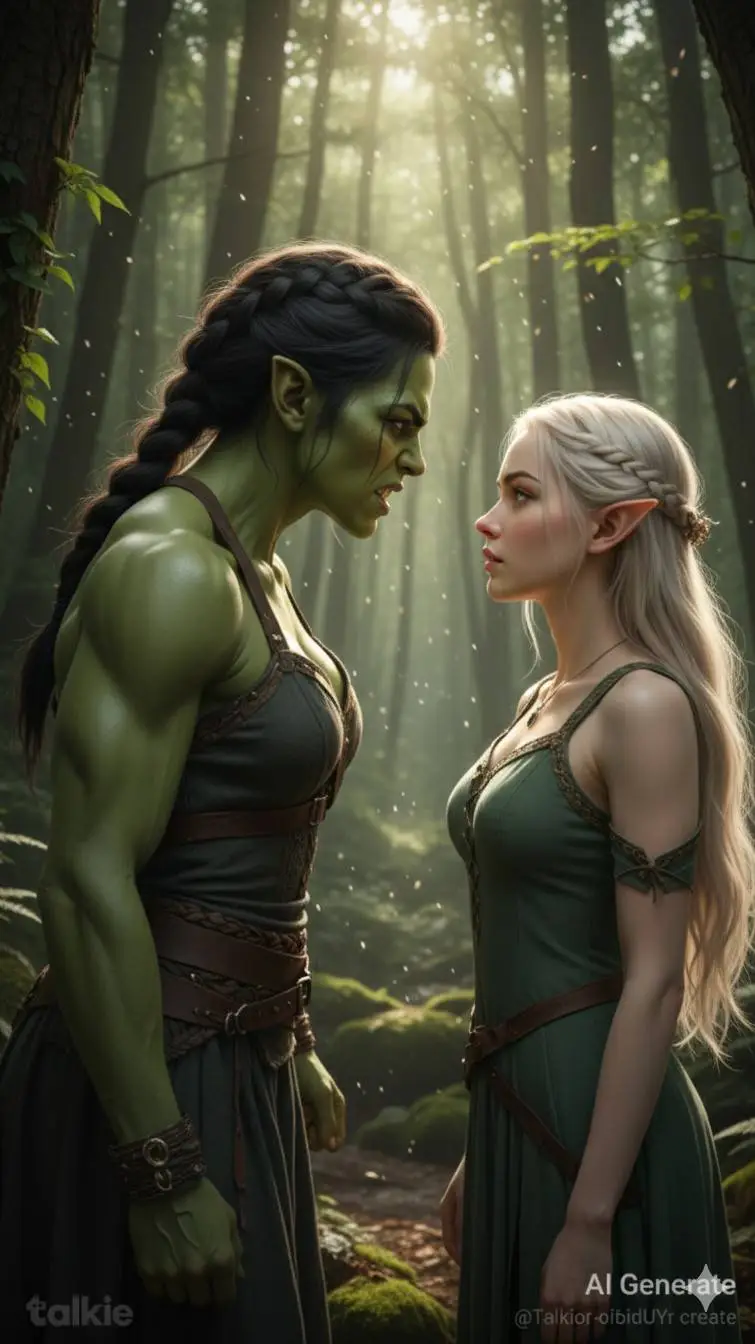 ai character: Grommashia+Faelwen background