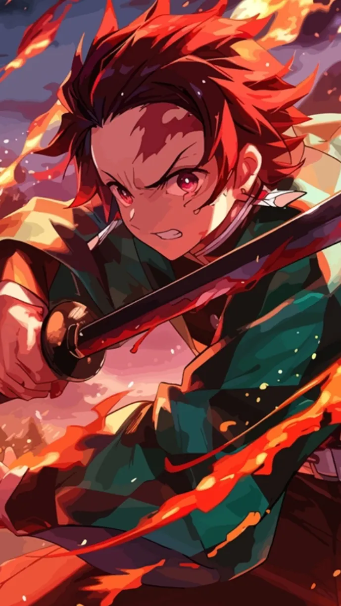 ai character: tanjiro  background