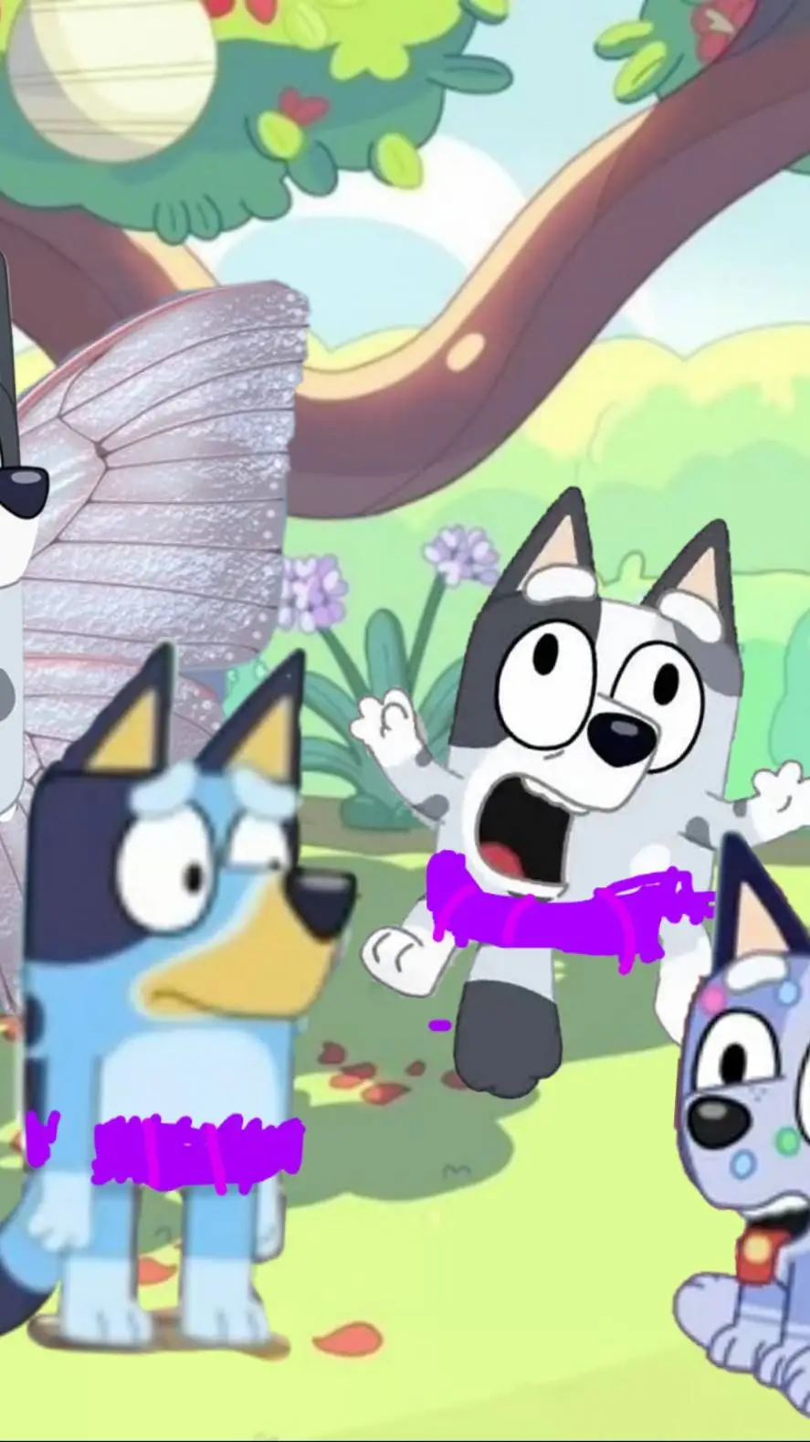 ai character: purple pants! background