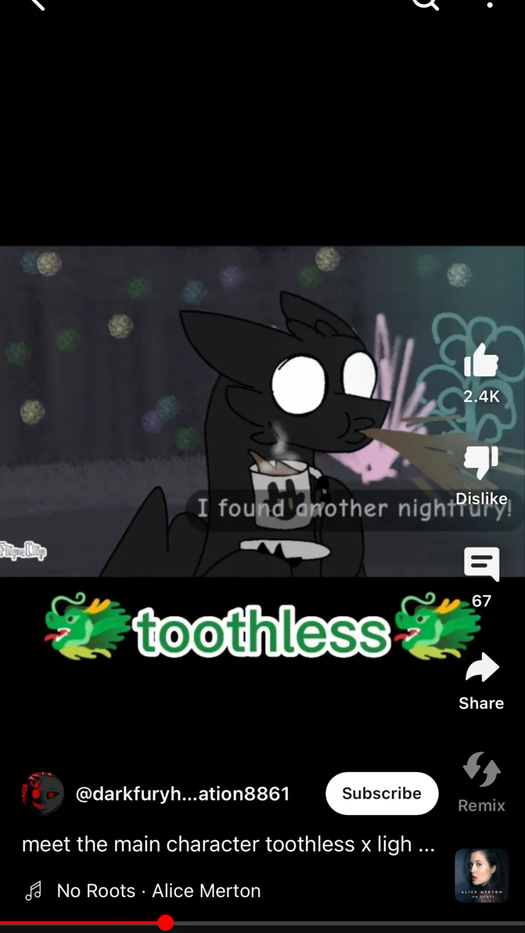 ai character: Toothless x nova background