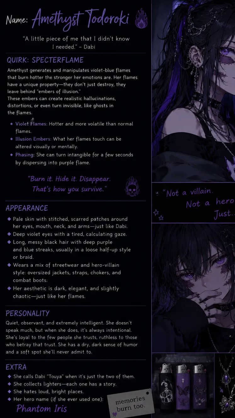 ai character: Amethyst Todoroki background