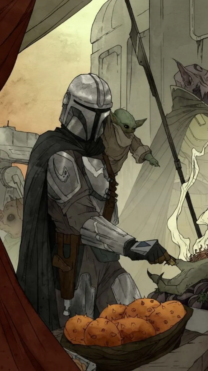 ai character: Mandolorian background