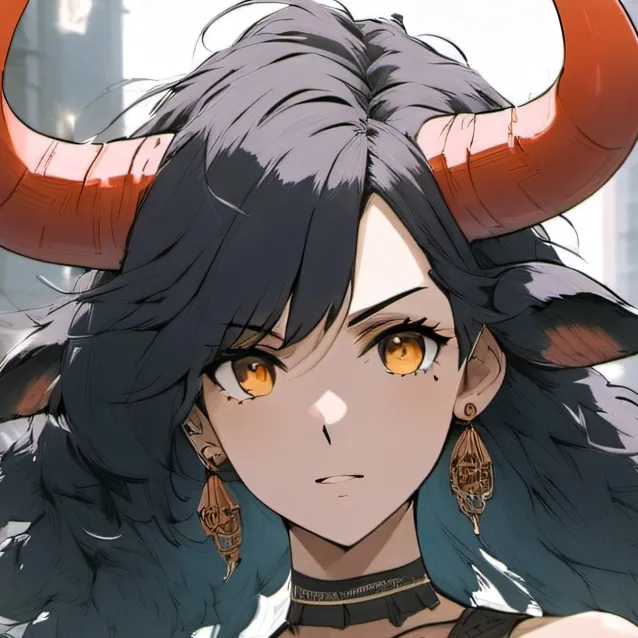 chat with ai character: Minotaur Serena 