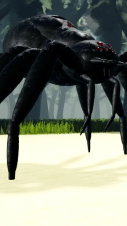 ai character: Giant widow spider background