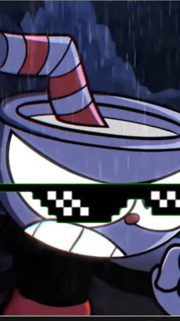 ai character: Cuphead with 🤓 background