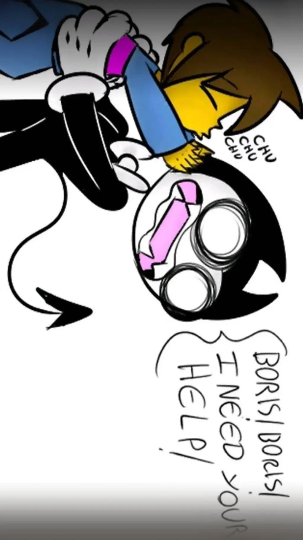 ai character: Frisk💛xbendy🖤 background
