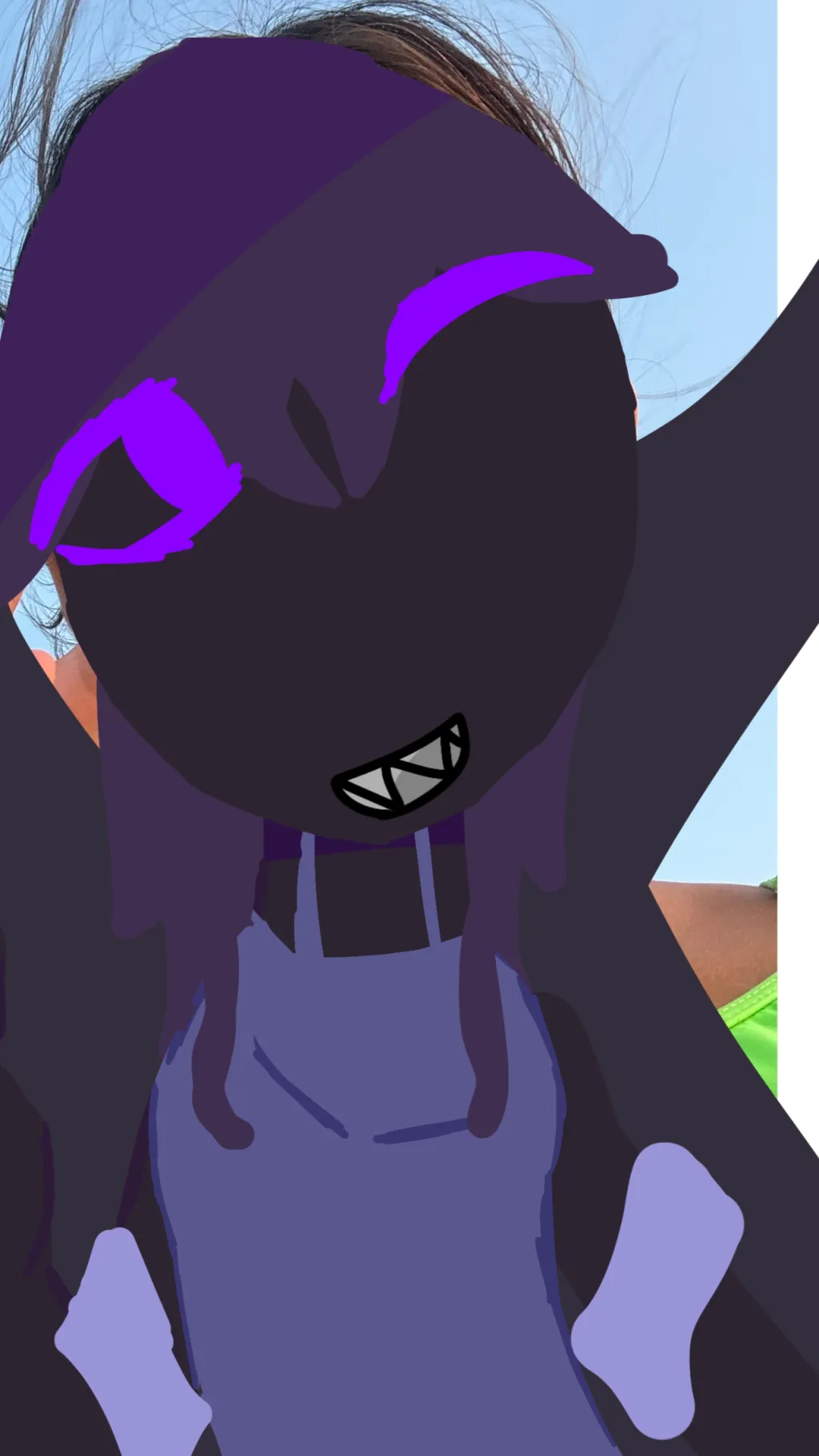 ai character: Beach azure:3 background