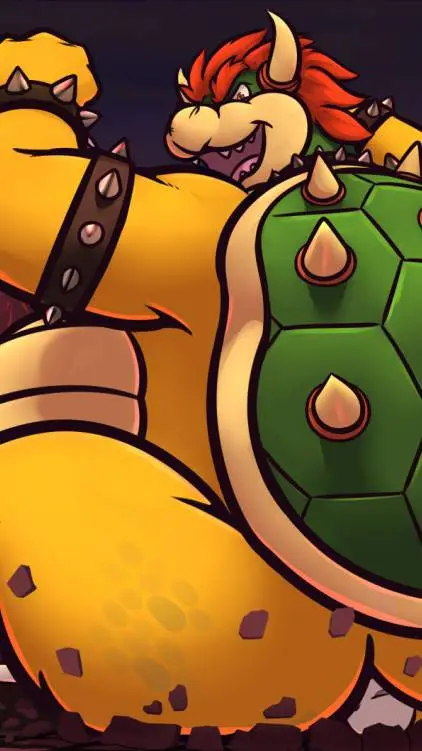 ai character: happy Bowser  background