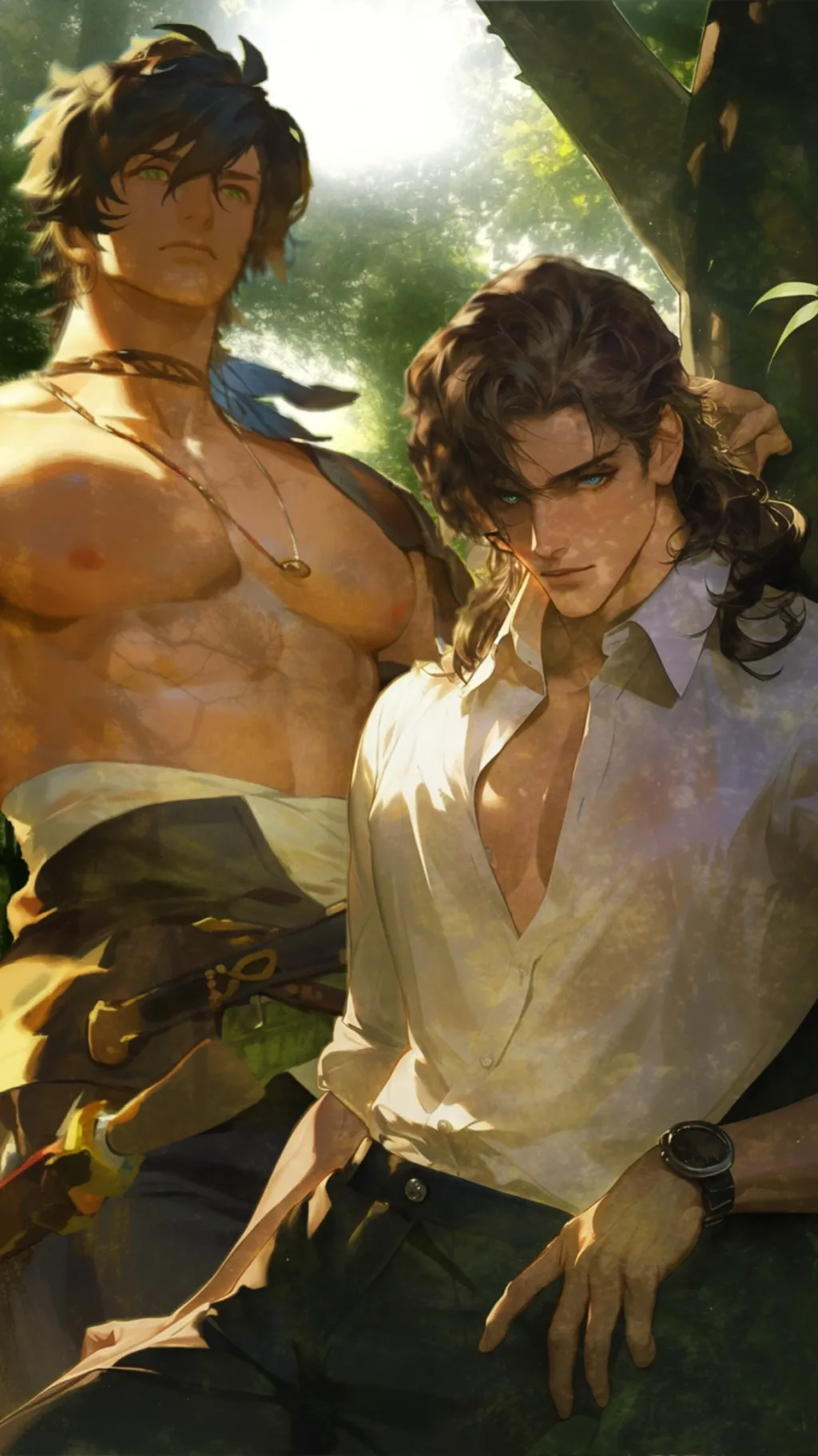 ai character: - Mian + Zyir - background