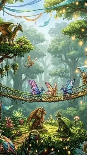 ai character: Leafsilk village background