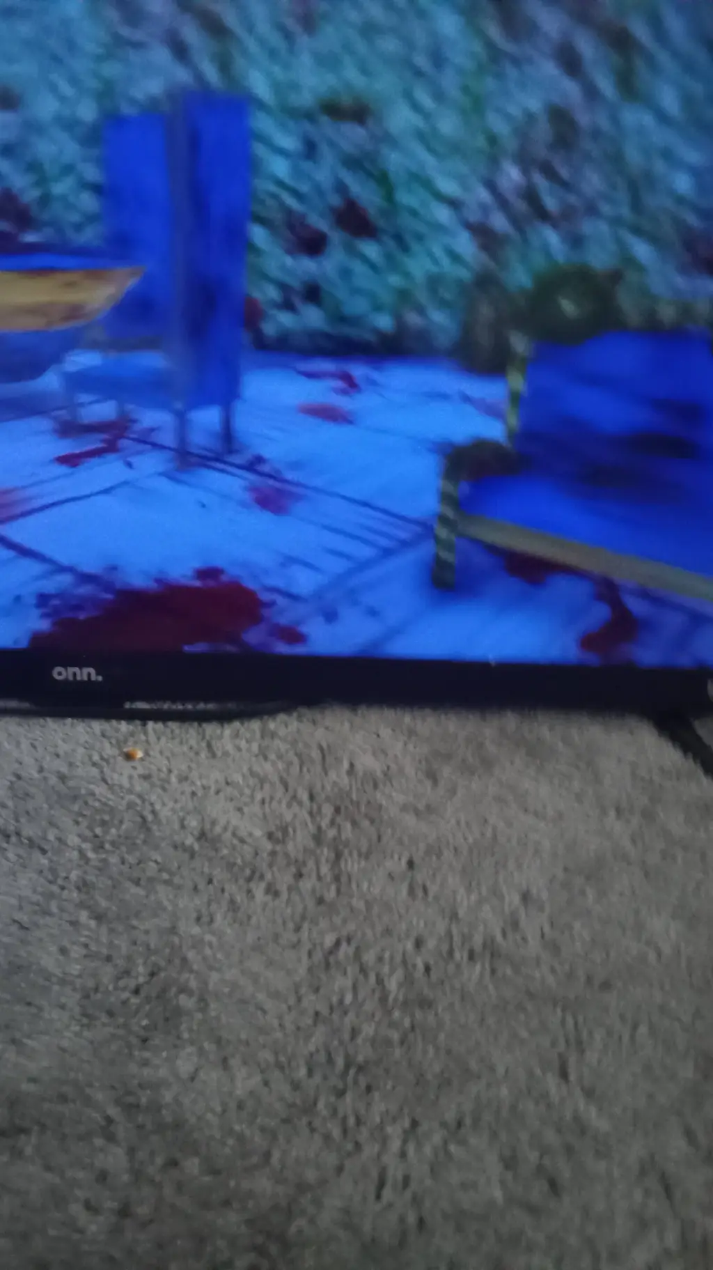 ai character: scary SpongeBob  background