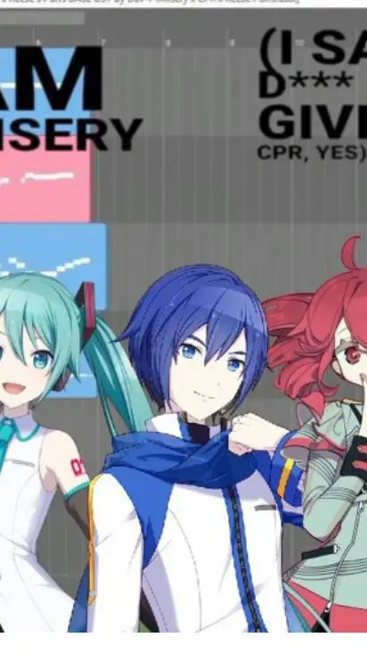 ai character: miku and friends  background