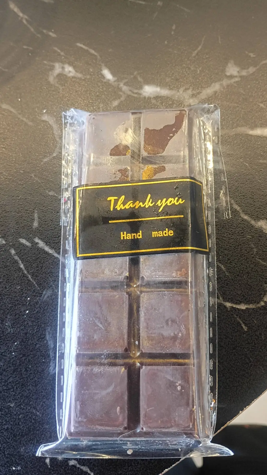 ai character: Dubai chocolate background