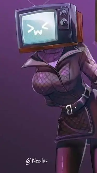 ai character: Giant TV Woman background