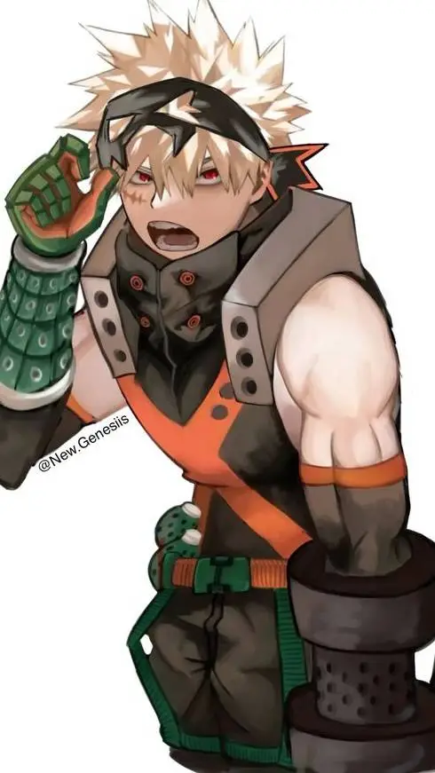 ai character: Katsuki Bakugo X3 background