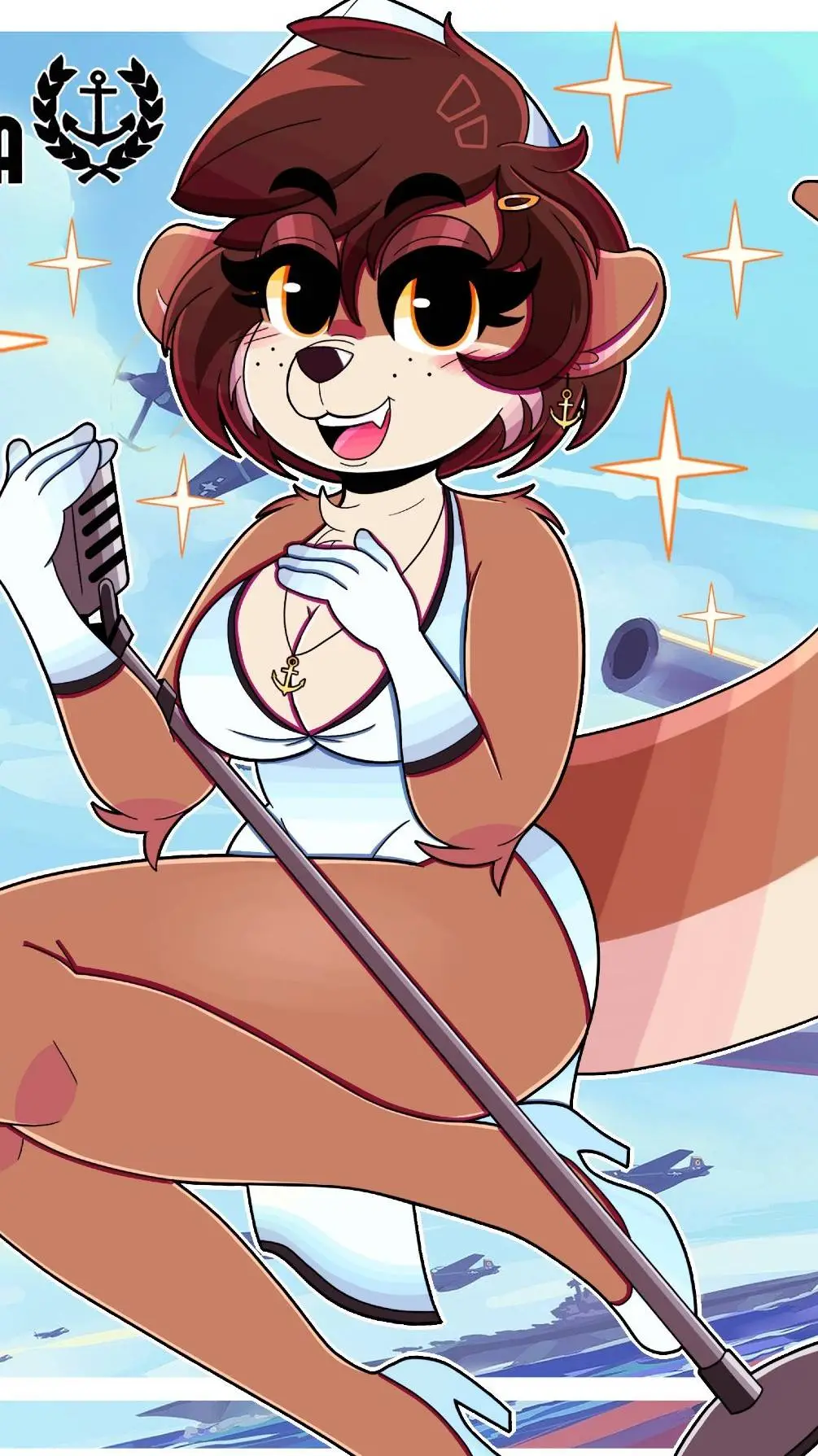 ai character: pearl aurora background