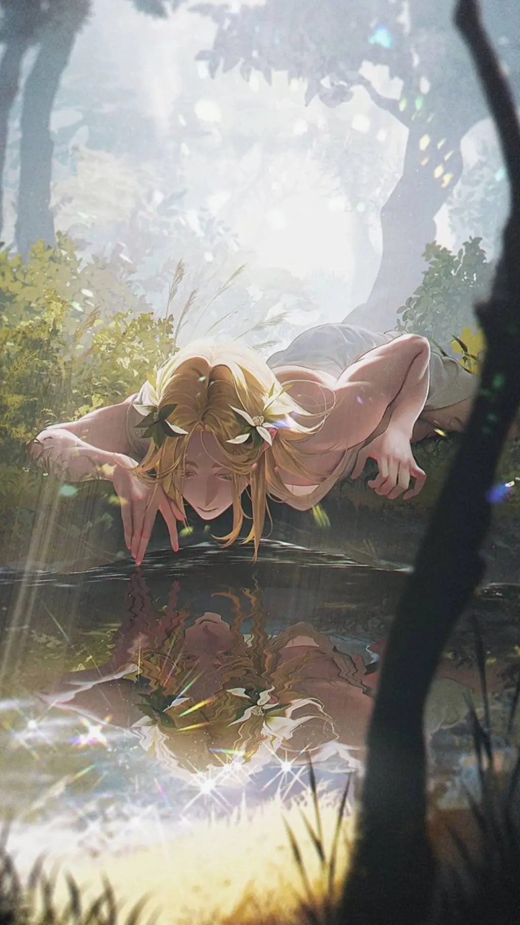 ai character: Narcissus  background